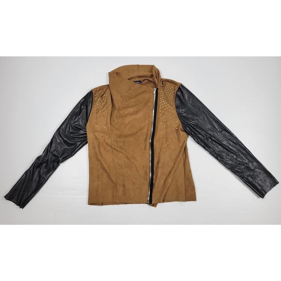 Vocal Womens Large Faux Suede Brown Studded Western‎ Jacket 16831J Cut 20306 - Picture 1 of 8